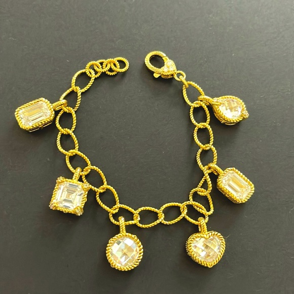 Judith Ripka Diamonique Multi Shaped Charm Bracelet - Picture 1 of 2